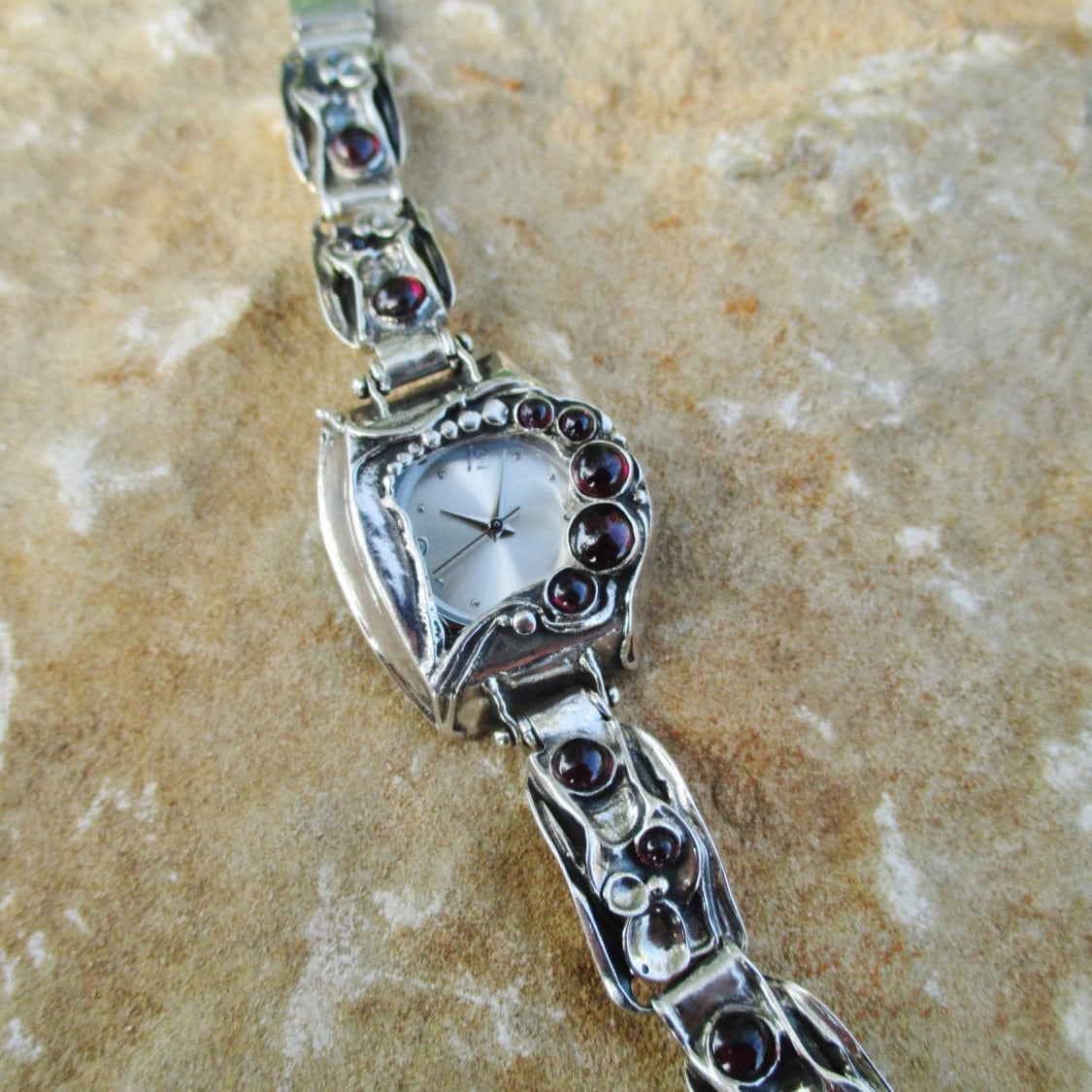 時計 Nadia vintage Indian jewelry Watch Vintage Lapis Inlay Sterling Silver Nadia Quartz Watch