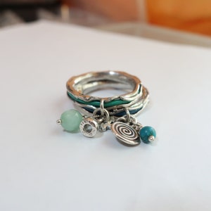 Silver Charm Dangle Ring for Women Dainty Minimalist Ring With Charms ...