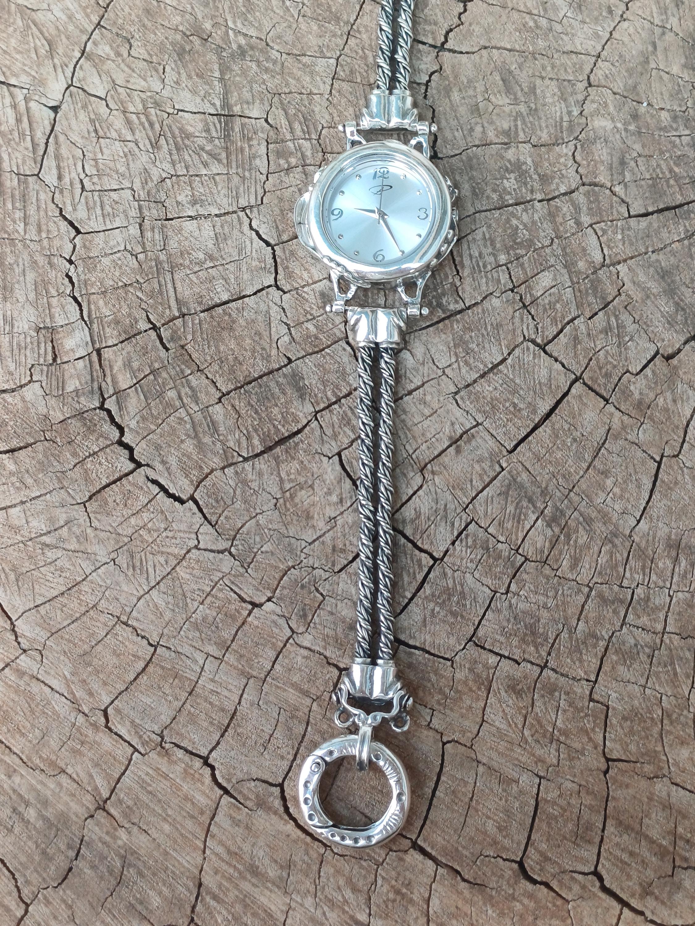 Sterling Silver Foxtail Chain Watch: Engraved Ethnic Jewelry - Etsy