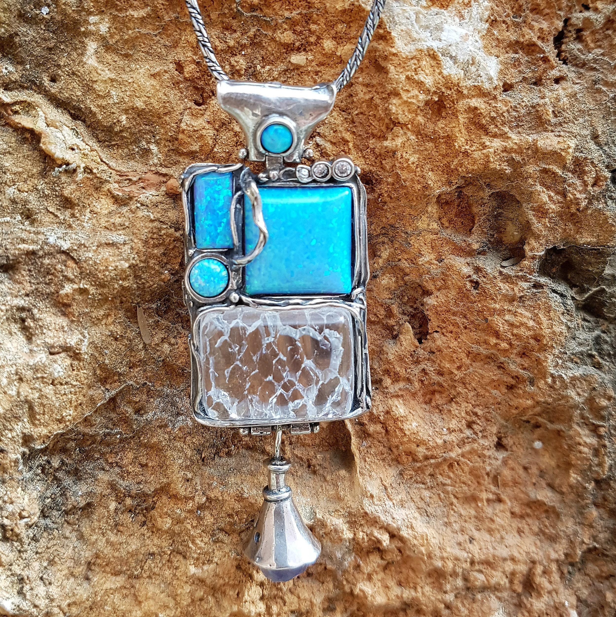 Natürliche Multi Stein Anhänger Halskette, 925 Sterling Silber, Heilige Kreuz Anhänger, Anhänger, Charm Anhänger, Weihnachtsgeschenk, Geschenk Für Sie