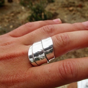 Wide Sterling Silver Ring: Bohemian Statement Jewelry