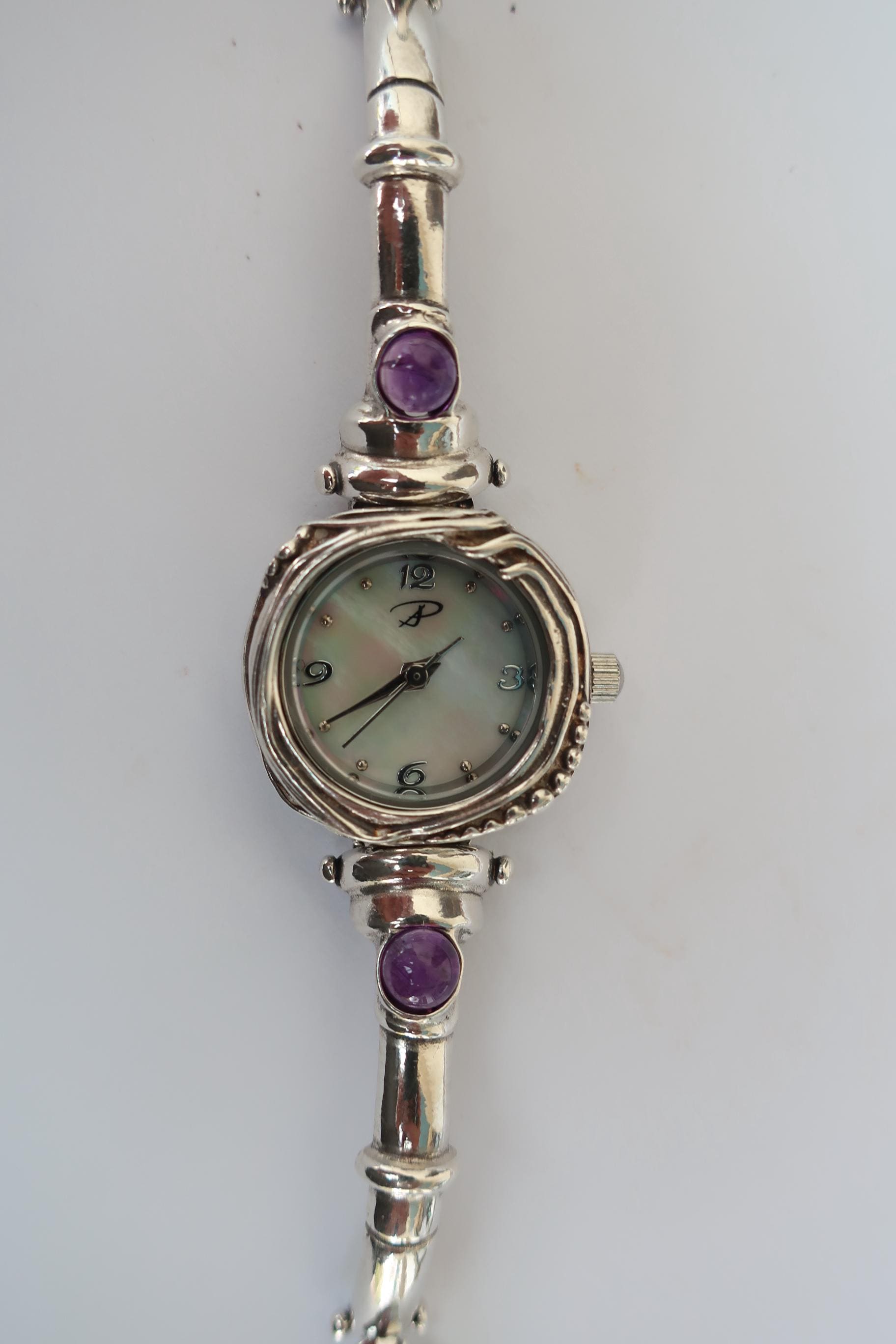 Beautiful ladies silver tone dainty bracelet stone slim watch new batt Dainty Womens Watch Silver - Etsy main image 3