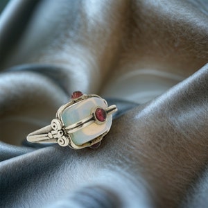 a close up of a ring on a cloth