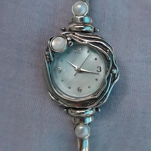 Sterling silver wristwatch Multi-stone watch for Women