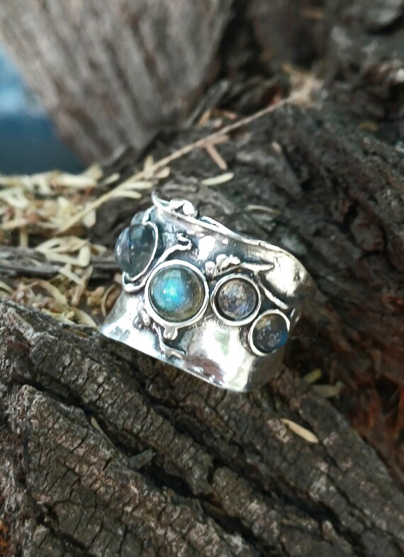 Anello In Argento Con Labradorite Anello In Argento Sterling 925 - Foto 6