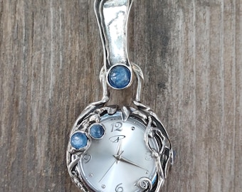 Sterling Silver Pendant Necklace: 925 Gemstone Art Nouveau Bohemian Watch