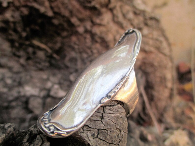 Silver Rings,Silver Statement Ring,Big Silver Ring,Large Silver Rings For Women,Sterling Silver Long Rings,Modern and Clean Style,BOHO Rings