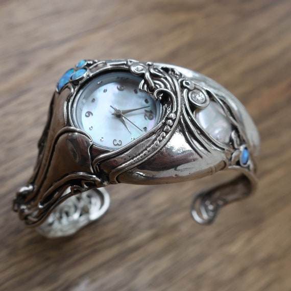 Womens silver cuff watches hotsell