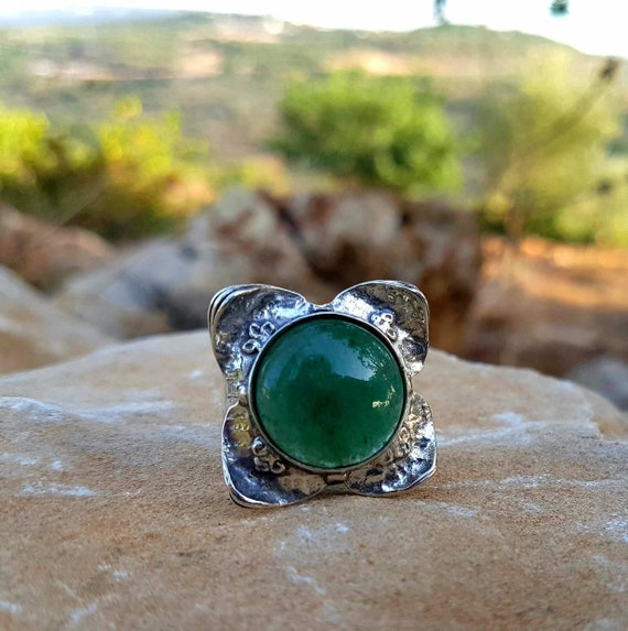 Bague fleur en argent pour femme grande bague BOHO grande bague