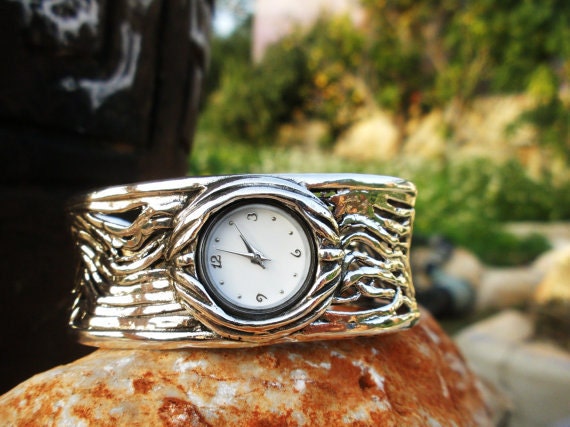 sterling silver cuff watch