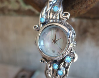 Native American Navajo 925 Sterling Silver Turquoise Coral  display picture 1