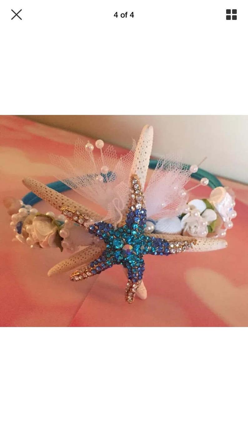 Bling starfish headband beach wedding