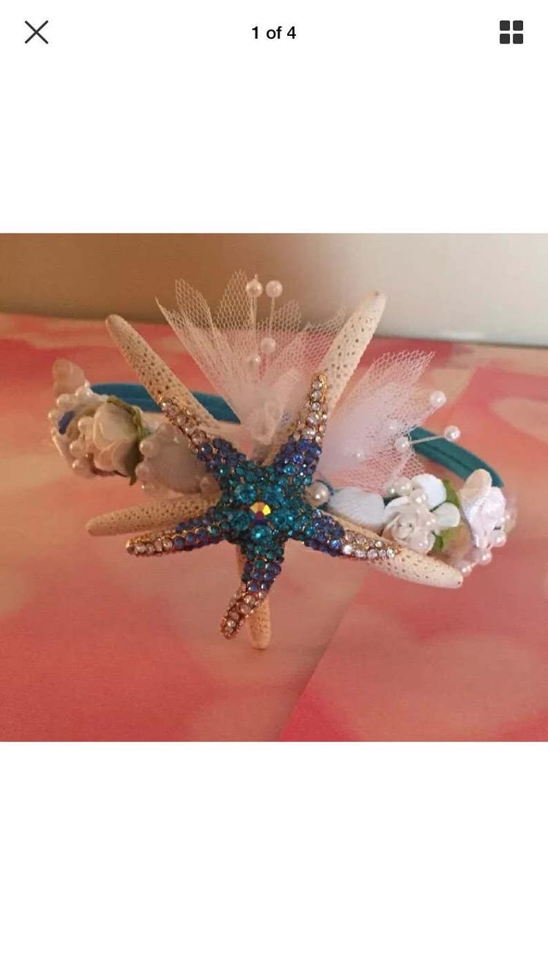 Bling starfish headband beach wedding