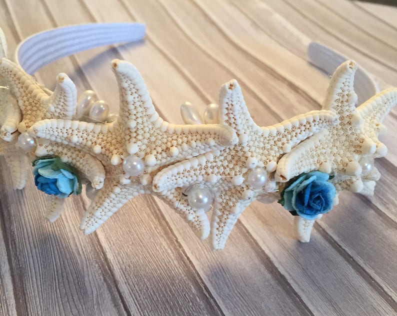 Xo bouquets seashell starfish headband tiara mermaid under the sea