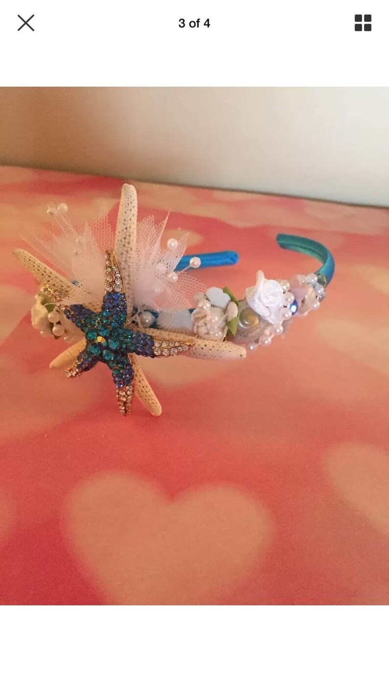 Bling starfish headband beach wedding