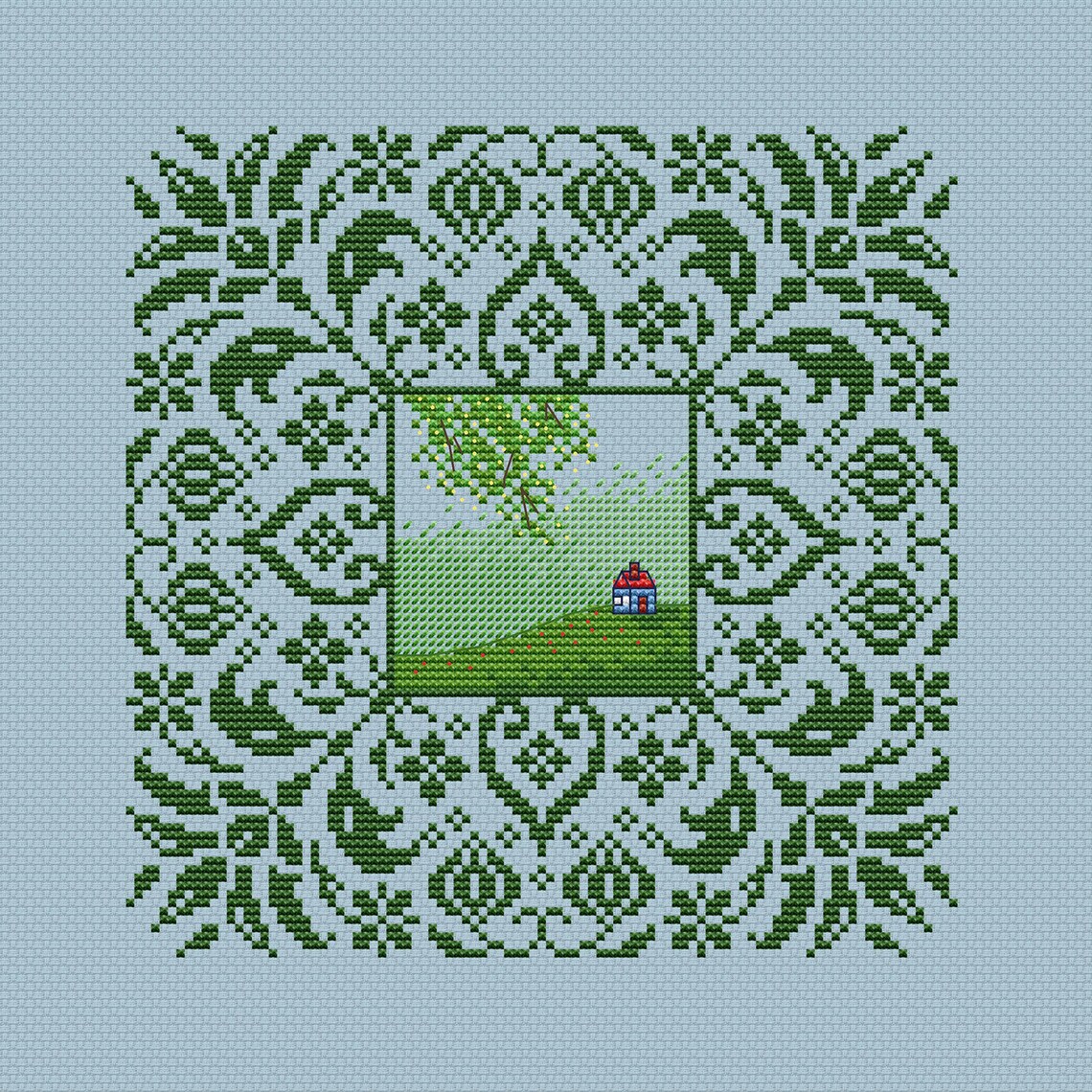 Cross Stitch Pattern Summer Sampler Flowers Embroidery Etsy