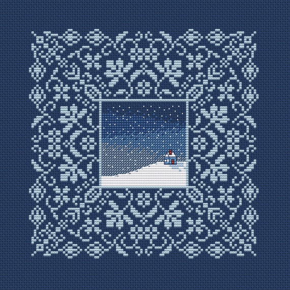 Cross stitch pattern winter sampler flowers embroidery Etsy