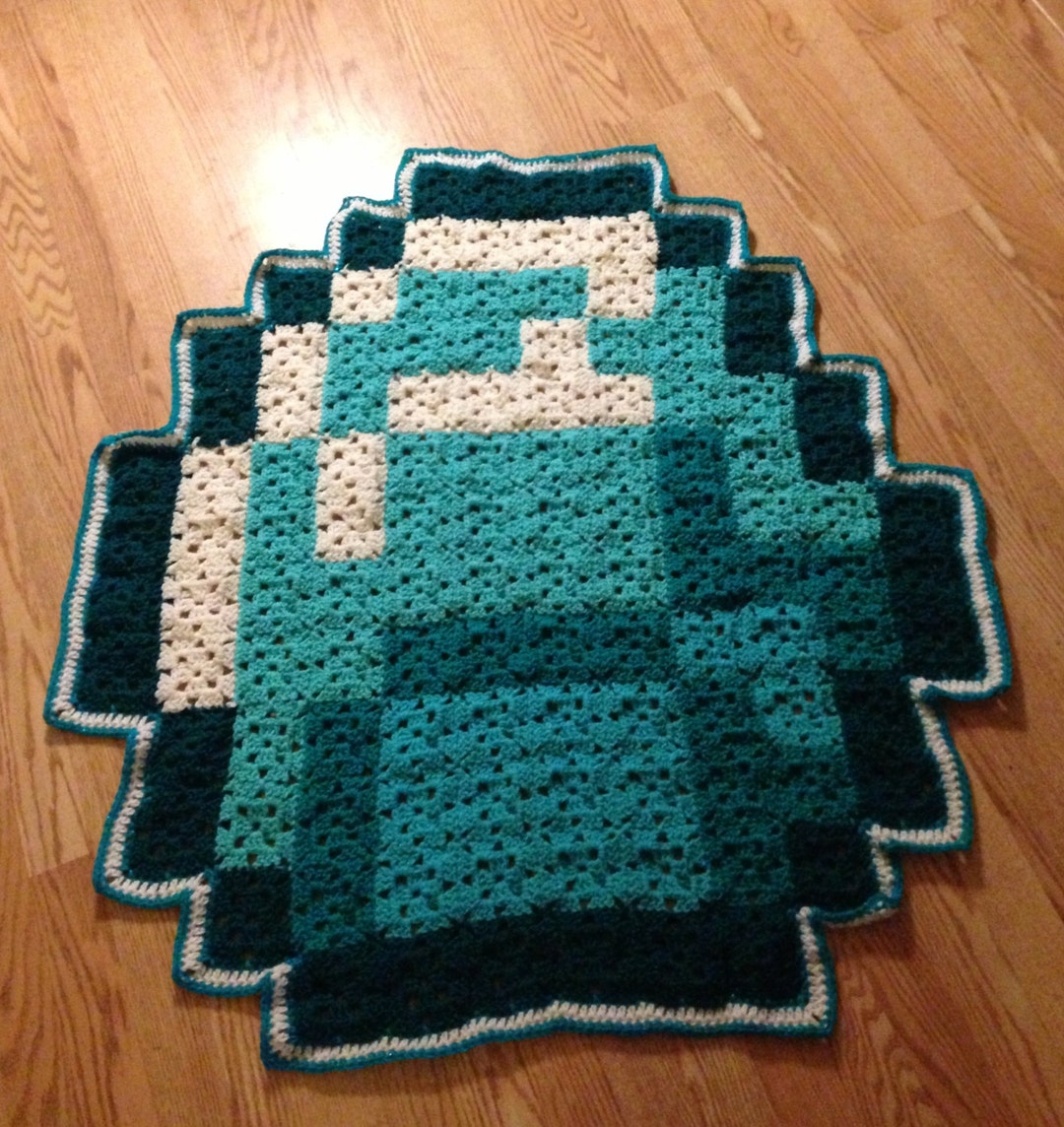 8-bit Minecraft Diamond Lap Blanket / Rug - Etsy