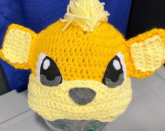 Shiny Growlithe Crochet Hat Halloween Costume Cosplay Accessory