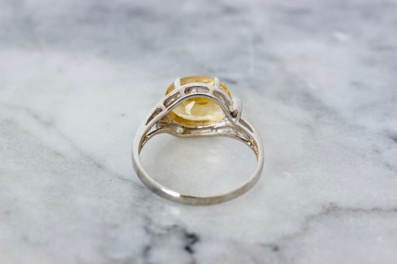 Golden Honey Toned Citrine Cocktail Ring, 10k Whi… - image 5