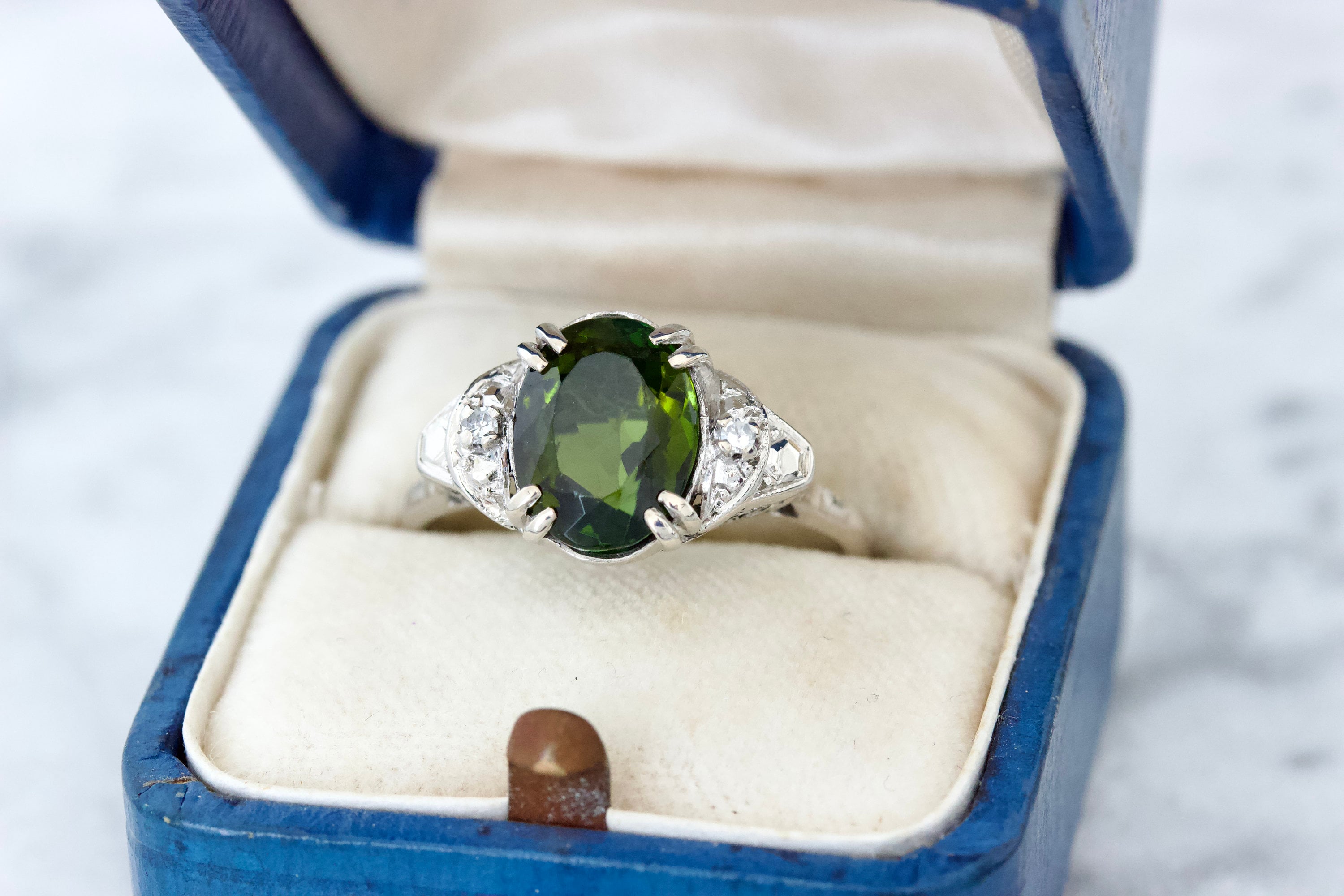 Vintage Ring with Chrome Tourmaline, RG-3193