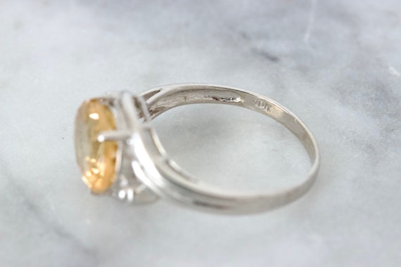 Golden Honey Toned Citrine Cocktail Ring, 10k Whi… - image 8