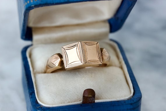 Antique Early 1900s Poison Ring, 14k Rosy Gold, N… - image 2