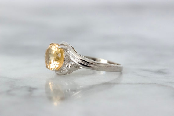 Golden Honey Toned Citrine Cocktail Ring, 10k Whi… - image 6