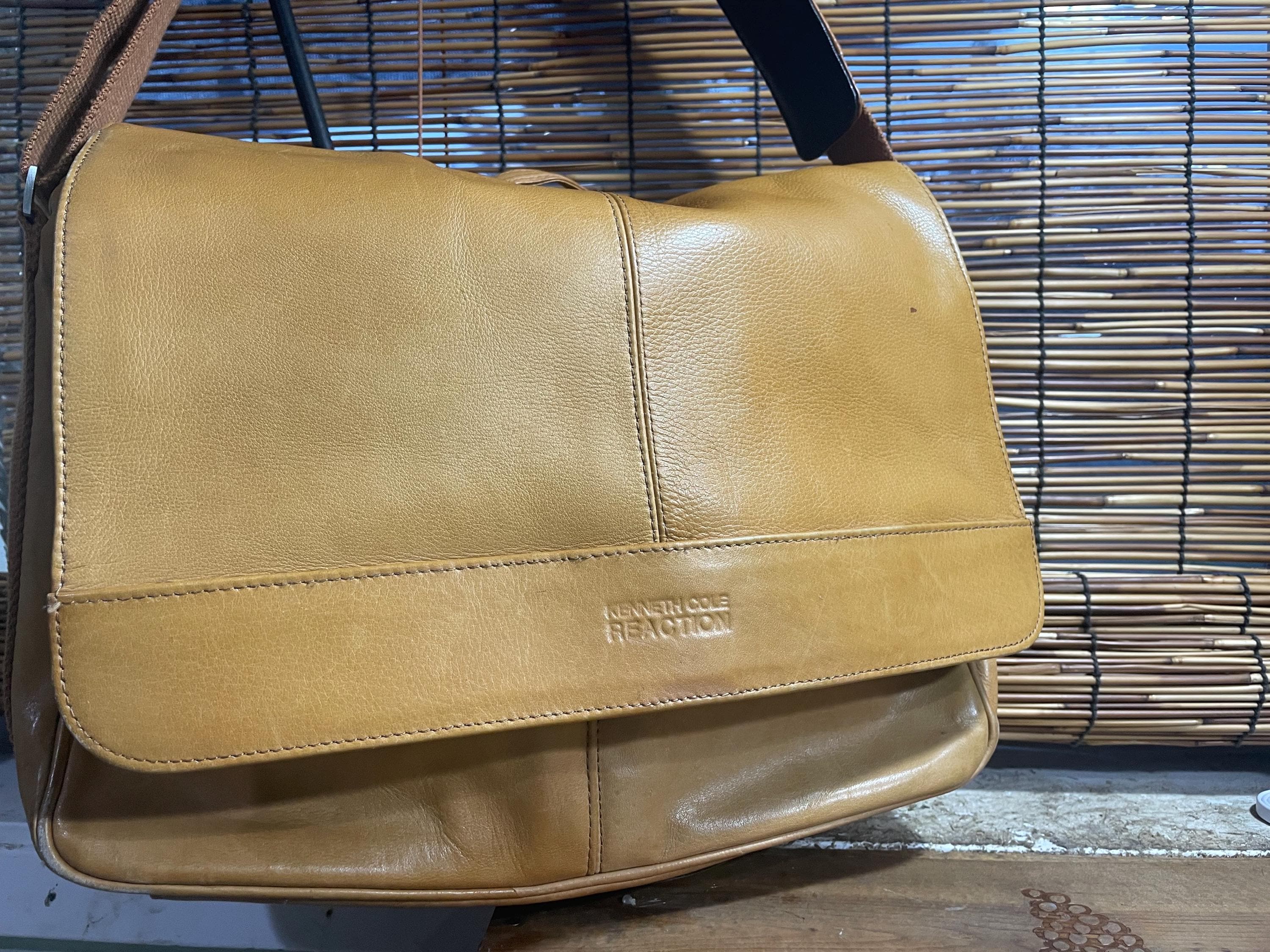 Vintage Kenneth Cole Reaction Brown Leather Sling Bag Amazon.com: Kenneth Cole REACTION Show Business 16  main image 3