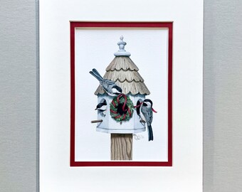 Christmas Chickadees - Giclée Print