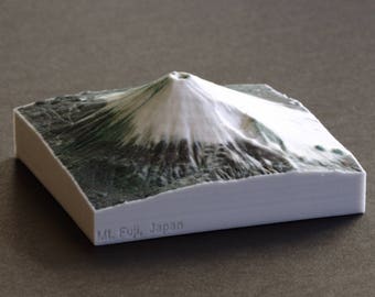 Mt. Fuji 3D Map, 4" Full-color gypsum 3D print