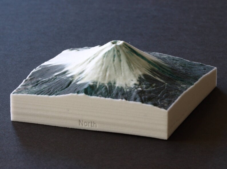 Mt. Fuji 3D Map 4 Full-color Gypsum 3D Print | Etsy