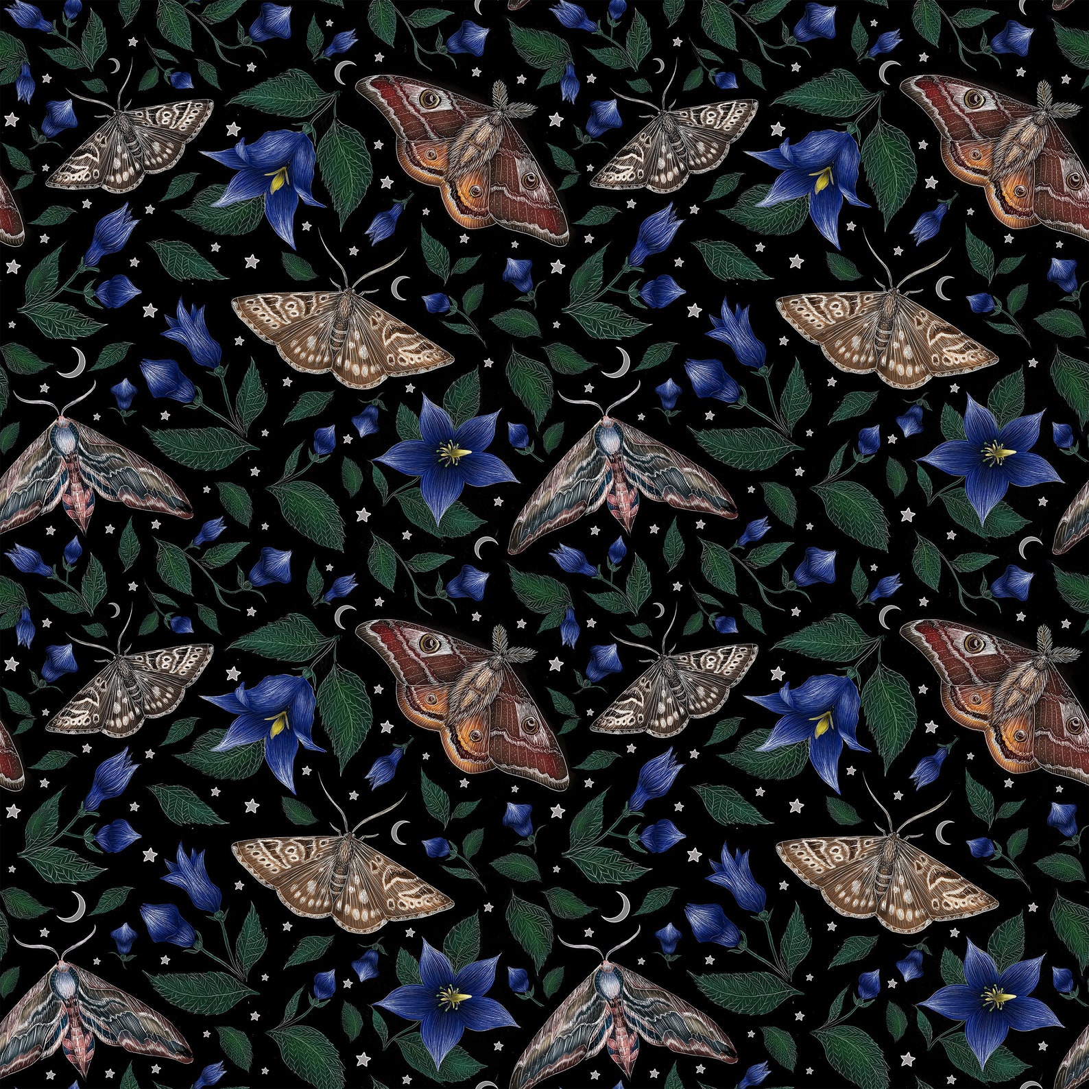 Moths Pattern Wallpaper | Etsy
