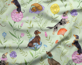 Doxie Day Afternoon Pistachio Fabric