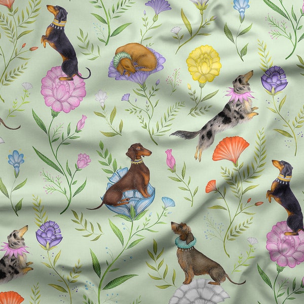 Doxie Day Afternoon Pistachio Fabric