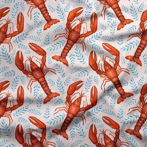 Lobsters Pattern in Pink Fabric