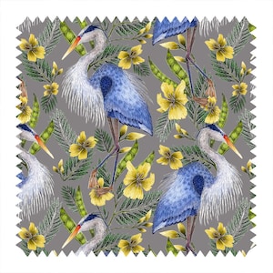 Patience Pattern Fabric (Great Blue Heron)