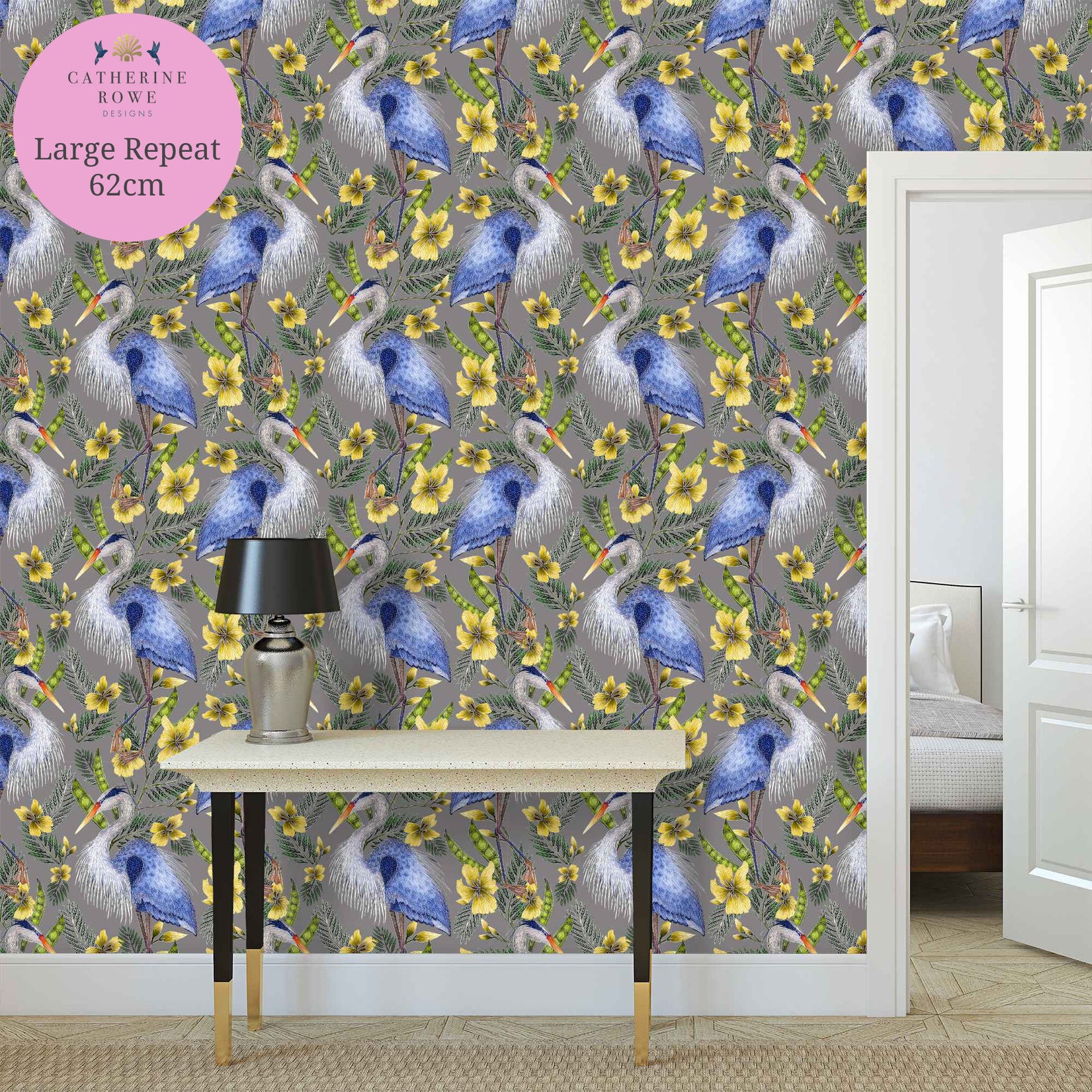 Heron Pattern Wallpaper - Etsy