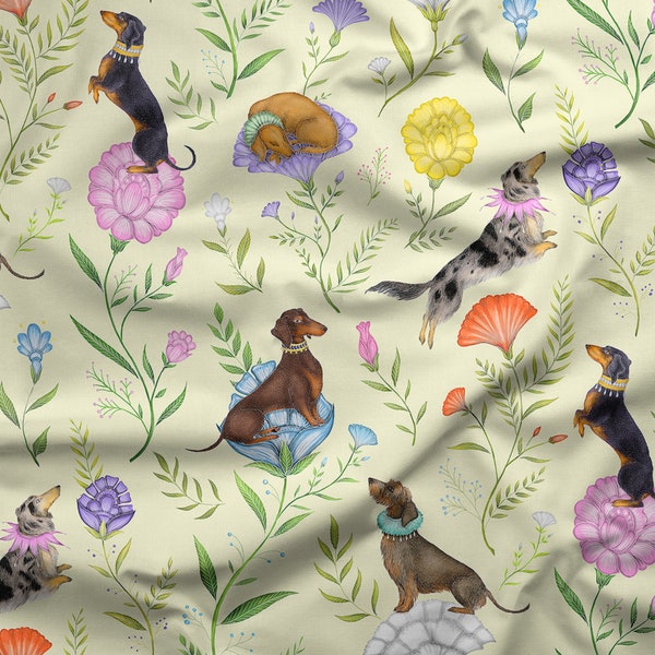 Doxie Day Afternoon Buttercream Fabric