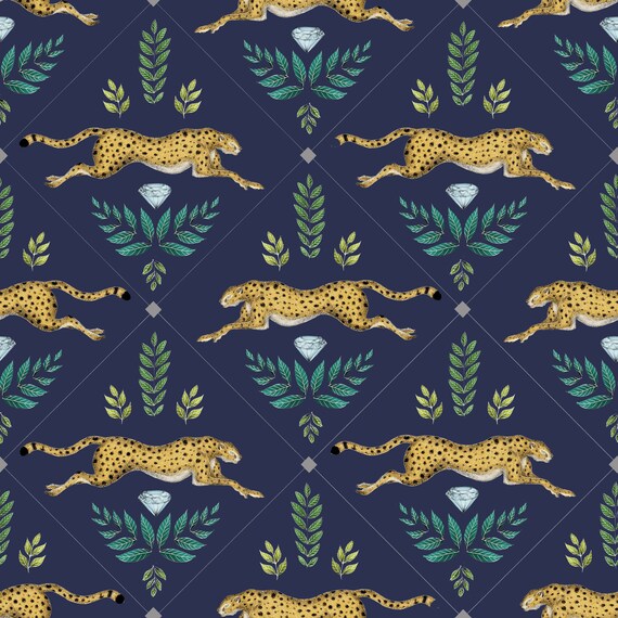 Cheetah Wallpaper in Dusk SAMPLE ONLY Please read | Etsy