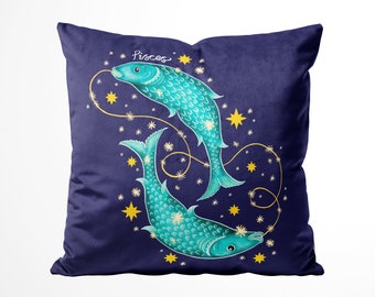 Zodiac Pisces Luxury Velvet Cushion