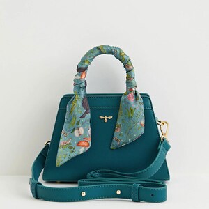 Into the Woods Teal Mini Tote Bag - Fable England X