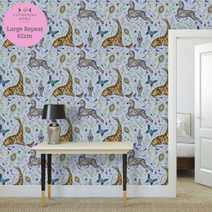 Dressing Table Pattern in Powder Puff Blue Wallpaper image 2