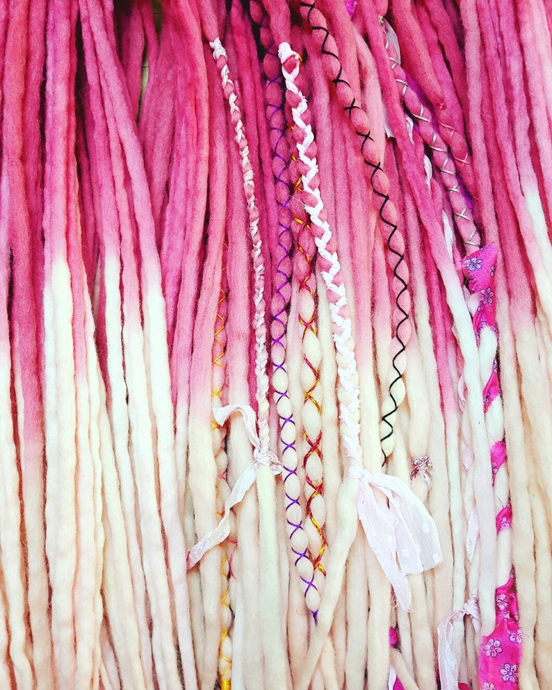 Dreadlocks Wool Dreads Set of 65 PINK EXPLOSION Beautiful Etsy