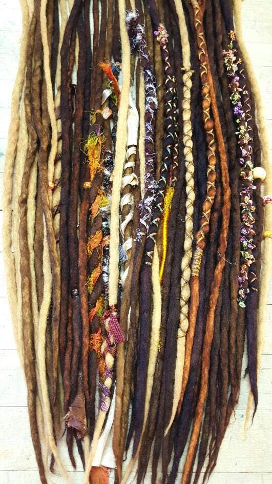 Wool Dreadlocks Set of 30 Single Ended Dreadlocks Dreads Etsy