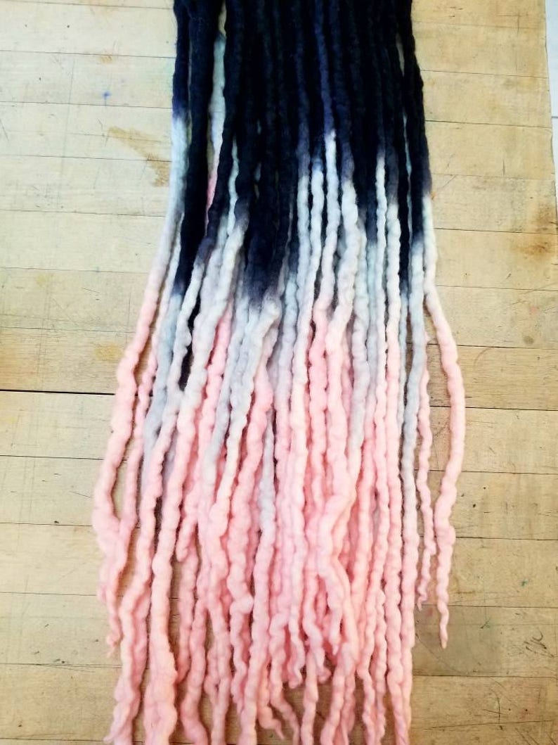 Custom Wool Dreads Handmade Hair Extensions Wool Dreads Ombre Etsy