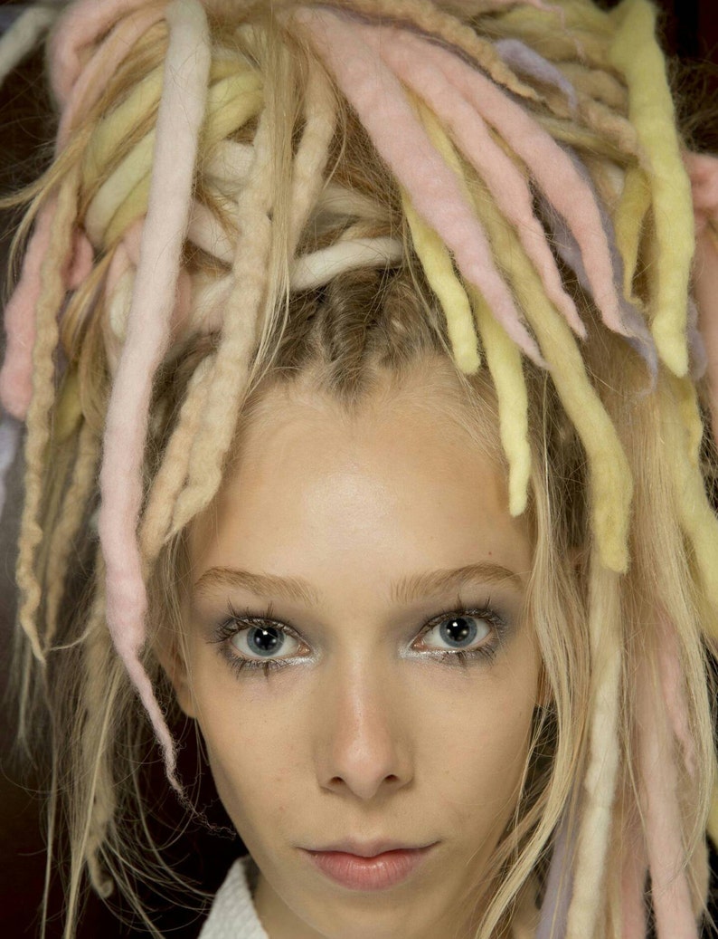Wolle Dreadlocks Custom Wolle Dreads Handgefertigt Als Gesehen In Marc Jacobs Mode Zeigen Haar Extensions Wolle Dreads Ombre Haar Zubehor Set Von 45