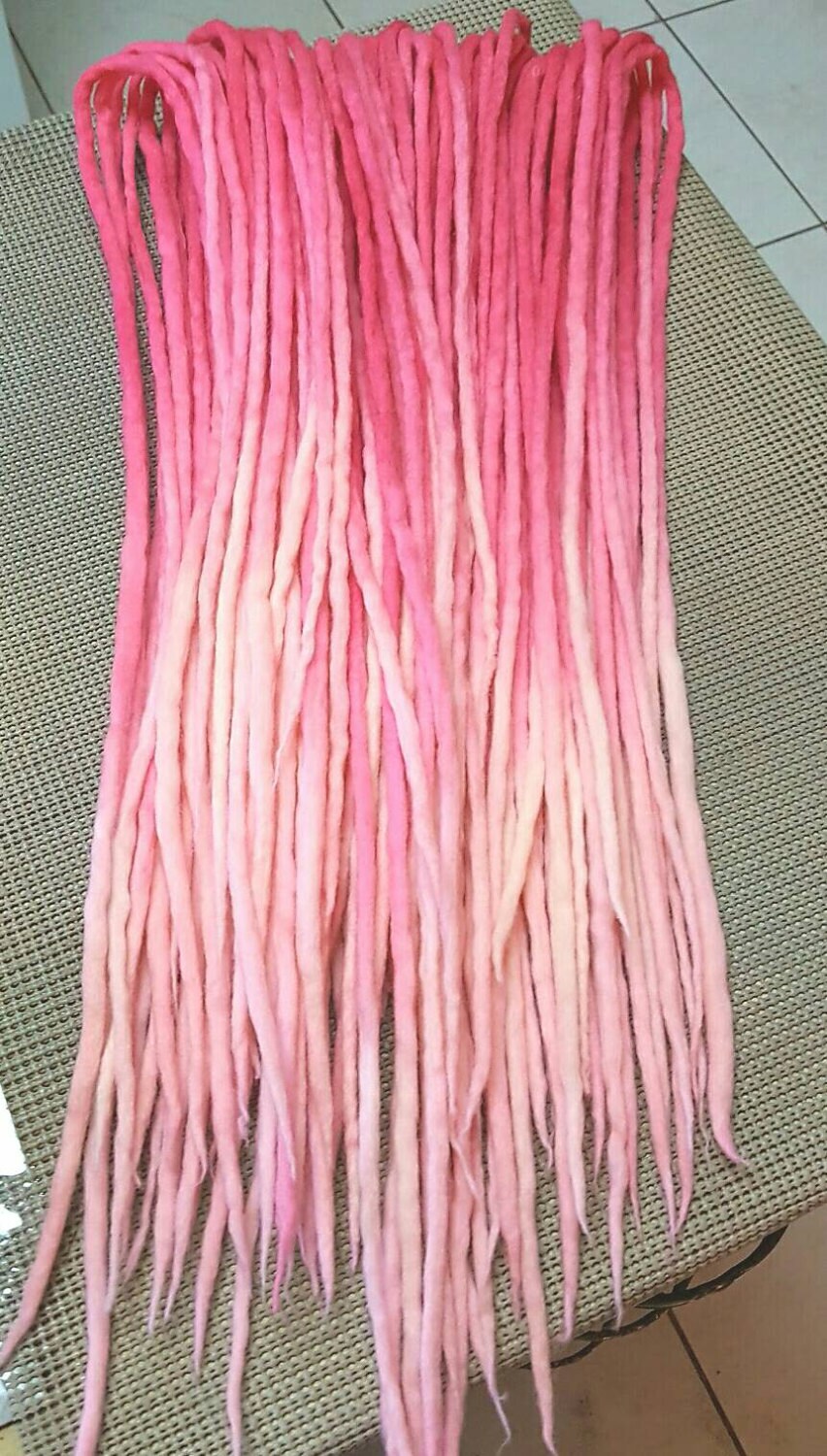 Wool Dreadlocks Custom Wool Dreads Handmade Hippie Dreads Hair Extensions Wool Dreads Ombre Hair Accessories Set Of 40