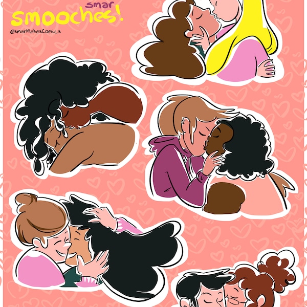 Smooches! Queer love Sticker pack