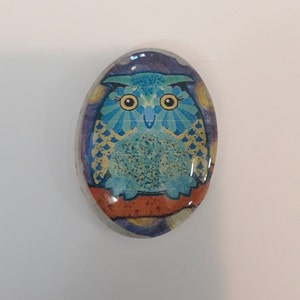 Eule oval cabochon glas harz draht wickeln anhänger machen perlen kette scrapbooking 30x40mm